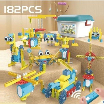 Фото1.Конструктор на радіокеруванні 182 деталі, автоматичний рух, колесо вільного ходу, рух вперед-назад, 