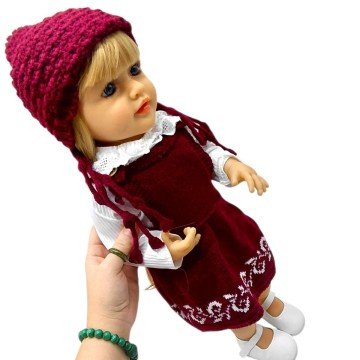 Фото1.Лялька (висота: 50 см, гумова, імітація скляних очей, пустушка, пляшечка, памперс, капелюшок, взуття