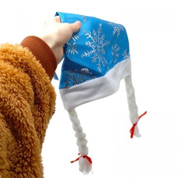 Фото1.Новорічна шапка з кісками блакитна 62 см