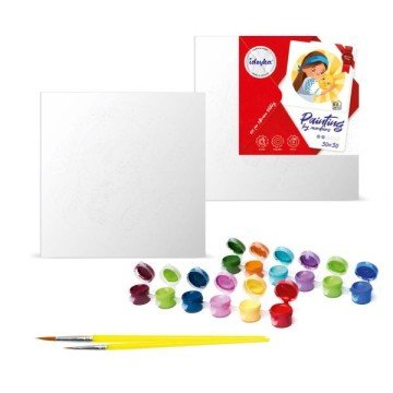 Фото1.Картина за номерами - Дівчина серед світлячків з фарбами металік extra 30х30 см.