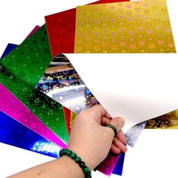 Фото1.Набір одностороннього кольорового голографічного картону (21х29,7см), 6 аркушів