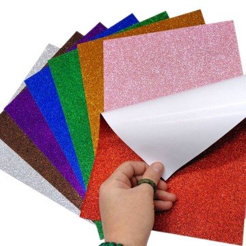 Фото1.Набір кольорового паперу з глітером (21х29,7см), 8 аркушів