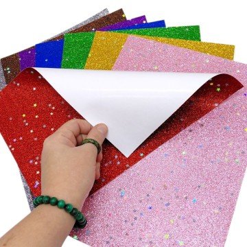 Фото1.Набір кольорового паперу з глітером (21х29,7см), 8 аркушів