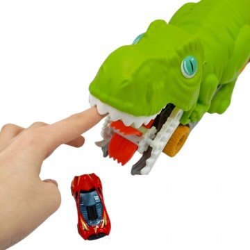 Фото1.Трейлер-монстр-паркінг динозавр з метал.машинками(2шт.) кор.32*11*12 см.