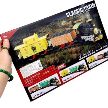 Фото1.Залізниця (звук, підсвічування, 2 вагони, в коробці 41,5х6х27,5 см)