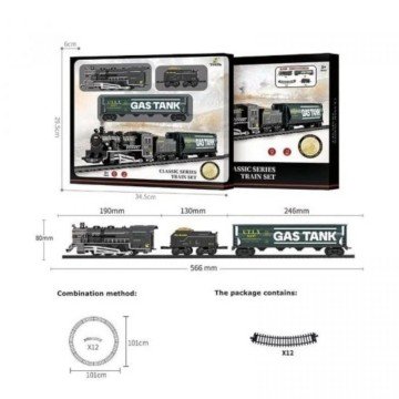 Фото1.Залізниця 15 елементів, 2 вантажні вагони, звук, підсвічування, в коробці