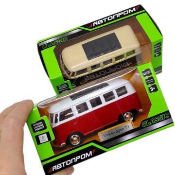 Фото1.МАШИНА АВТОПРОМ, 1:38 Volkswagen T1 (ЧЕРВОНИЙ)