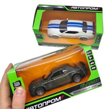 Фото1.МАШИНА АВТОПРОМ (металева) Dodge Challenger (БІЛИЙ)