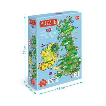 Фото1.Пазли «Мапа Великобританії та Ірландії», 100 елементів (англійська мова)