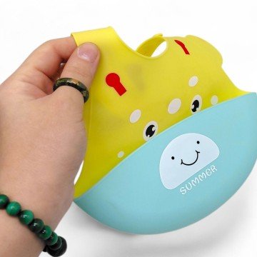 Фото1.Слинявчик силіконовий (ЖОВТИЙ ЖИРАФ)