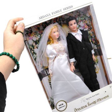 Фото1.Набір ляльок  “Весілля”, висота 30 см, 2 ляльки, шарнірне з’єднання суглобів, знімне взуття