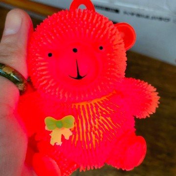 Фото2.СИЛІКОНОВИЙ ВЕДМЕДИК, СВІТИТЬСЯ 9 см. (ЗЕЛЕНИЙ)