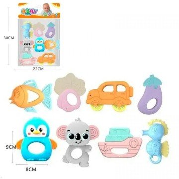 Фото1.Набір брязкалець 8 штук, прорізувач, в пакеті