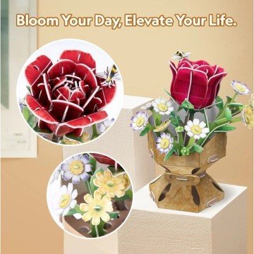 Фото1.Тривимірна головоломка-конструктор із серії Букет квітів 