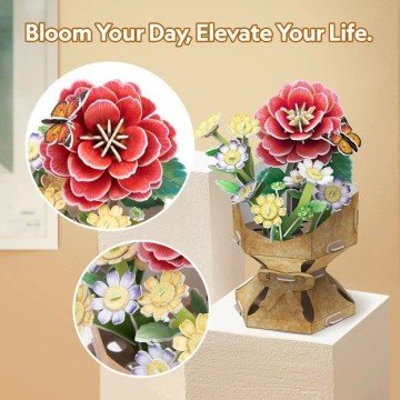 Фото1.Тривимірна головоломка-конструктор із серії Букет квітів 