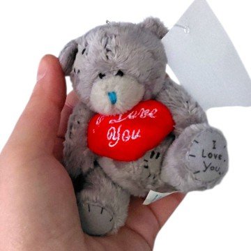 Фото1.Мʼяка іграшка-брелок “Ведмідь”, висота 9 см, металева фурнітура, ВИДАЄТЬСЯ МІКС ВИДІВ