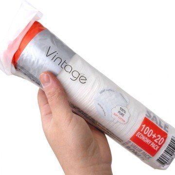 Фото1.Ватні диски (100+20 шт) Economy Pack