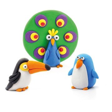 Фото1.Набір пластиліну Ліпака – Птахи: Пінгвін, павич, тукан