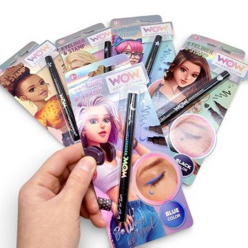 Фото1.Підводка для очей + штампик, мікс видів (БЛИСКАВКА)