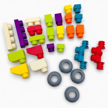 Фото1.Конструктор, 30 деталей, мʼякий пластик (ЖОВТИЙ)