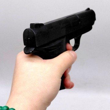 Фото1.Пістолет пластиковий, кульки 6 мм,  короб.17,5*12,5 см