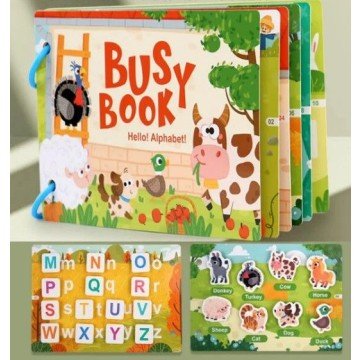 Фото1.Логічна книжка, 6 сторінок, абетка, елементи на липучках, в пакеті