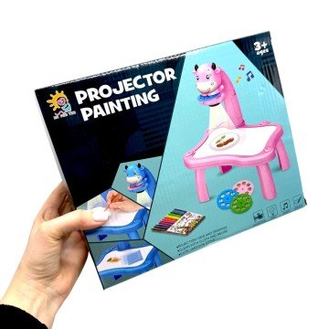 Фото1.Столик з проєктором RFY 222-1 (48/2) 2 кольори, на батарейках, музика, 3 диски, фломастери, в коробц