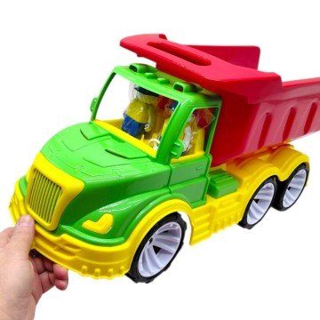 Фото1.Пластикова машинка Самоскид Mati, ЗЕЛЕНО/ЧЕРВОНИЙ