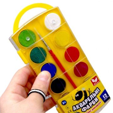 Фото1.Фарби акварельні 12 кольорів