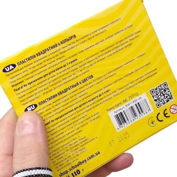 Фото1.Пластилін квадратний восковий 6 кольорів