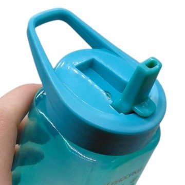 Фото1.Поїлка зі складним носиком та силіконовою соломкою 420 мл (СИНЯ)