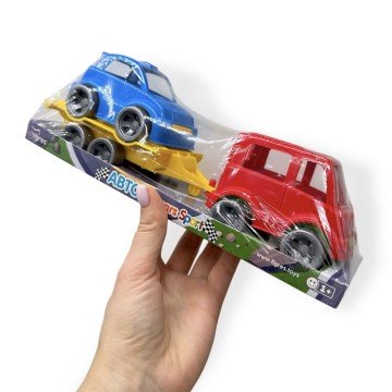 Фото1.Набір авто Kid cars Sport (автобус жовтий + машинка синя)