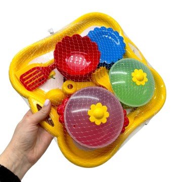 Фото1.Набір посуду столовий Піца на підносі (ЖОВТИЙ)