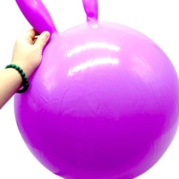 Фото1.М`яч для фітнесу, діаметр 43 см, висота з вушками 53 см, у пакеті (РОЖЕВИЙ)