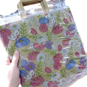 Фото2.Пакет паперовий з ручками бурий (5 шт в пакуванні) 32х15х30 см