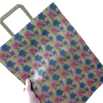 Фото2.Пакет паперовий з ручками бурий (5 шт в пакуванні) 32х15х42 см