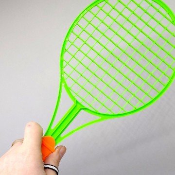 Фото1.Набір для бадмінтону дитячий (2 ракетки, воланчик і мʼячик) (СИНІЙ)