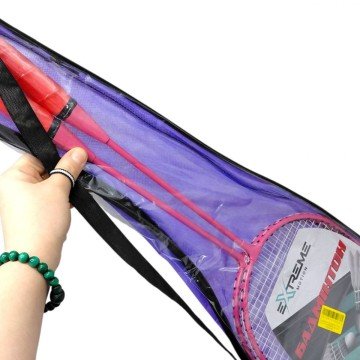 Фото1.Бадмiнтон 2 ракетки (волосінь) у чохлі 65 см (РОЖЕВИЙ)