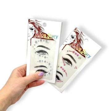 Фото1.Наліпки-стрази для обличчя (сріблястий)