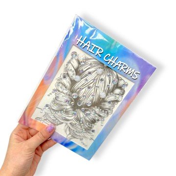 Фото1.Наліпки-стрази для волосся (блакитний)