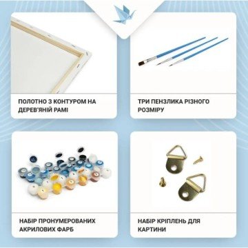 Фото1.Картина за номерами з фарбами металік 