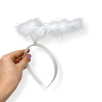 Фото1.Німб-обруч (білий з пірʼями)