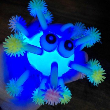 Фото1.Іграшка-антистрес Лохматик-восьминіжка, з підсвічуванням (САЛАТОВА)