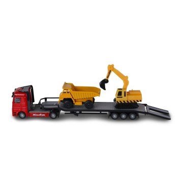 Фото1.Ігровий набір - АВТОПЕРЕВІЗНИК (автоперевізник, самоскид, екскаватор, акс.)