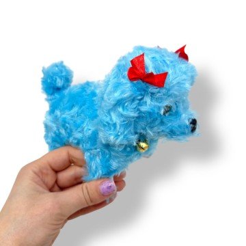 Фото1.Собачка ходилка з бантом (БЛАКИТНА)