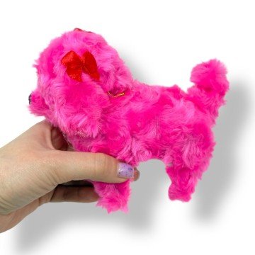 Фото1.Собачка ходилка з бантом (МАЛИНОВА)