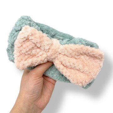 Фото1.Повʼязка на голову з бантиком (сіра)