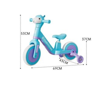 Фото3.Велобіг арт. TR2601 (1шт)   звук, світло, допоміжні колеса, мʼяке сидіння, блакитно-фіолетовий короб