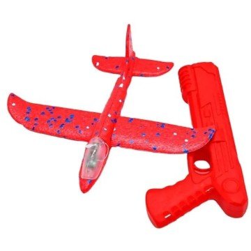 Фото1.Пістолет із запускачем (літак, пістолет, пусковий механізм,  підсвічування літака) мікс