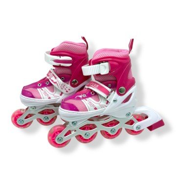 Фото1.Ролики колеса PVC розмір S (30-33) в сумці (РОЖЕВІ)